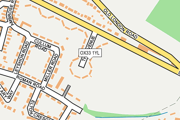 OX33 1YL map - OS OpenMap – Local (Ordnance Survey)