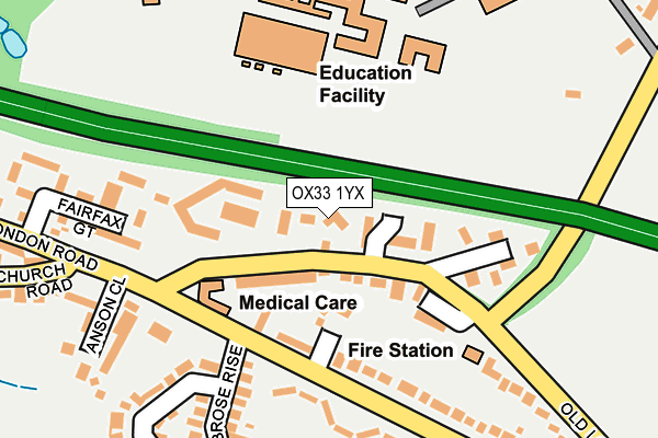 OX33 1YX map - OS OpenMap – Local (Ordnance Survey)