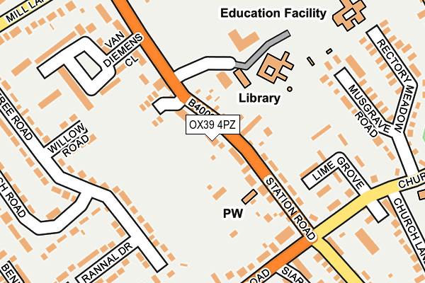 OX39 4PZ map - OS OpenMap – Local (Ordnance Survey)