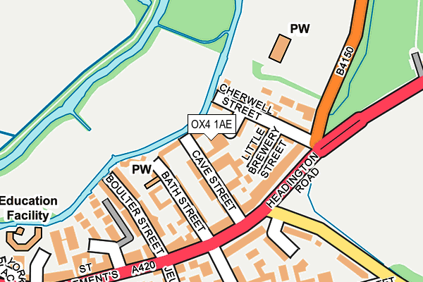 OX4 1AE map - OS OpenMap – Local (Ordnance Survey)