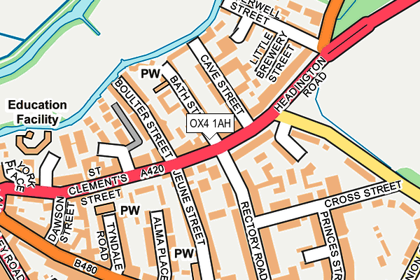 OX4 1AH map - OS OpenMap – Local (Ordnance Survey)