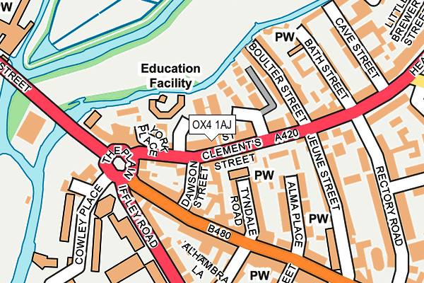 OX4 1AJ map - OS OpenMap – Local (Ordnance Survey)