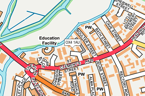 OX4 1AU map - OS OpenMap – Local (Ordnance Survey)