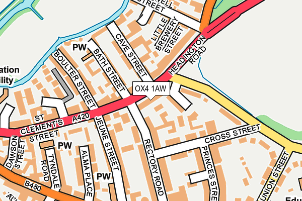 OX4 1AW map - OS OpenMap – Local (Ordnance Survey)