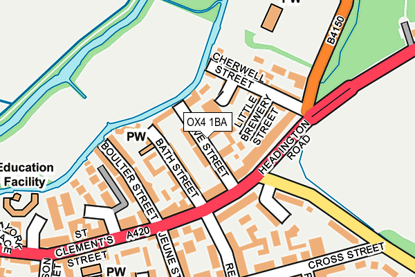 OX4 1BA map - OS OpenMap – Local (Ordnance Survey)