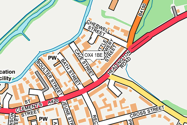 OX4 1BE map - OS OpenMap – Local (Ordnance Survey)