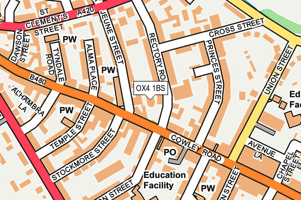 OX4 1BS map - OS OpenMap – Local (Ordnance Survey)