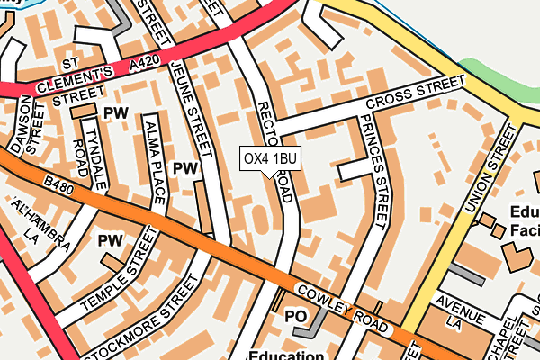 OX4 1BU map - OS OpenMap – Local (Ordnance Survey)