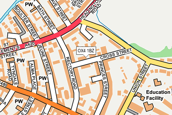 OX4 1BZ map - OS OpenMap – Local (Ordnance Survey)