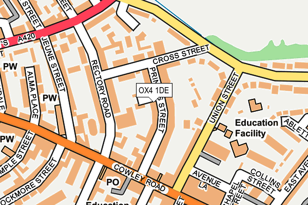 OX4 1DE map - OS OpenMap – Local (Ordnance Survey)