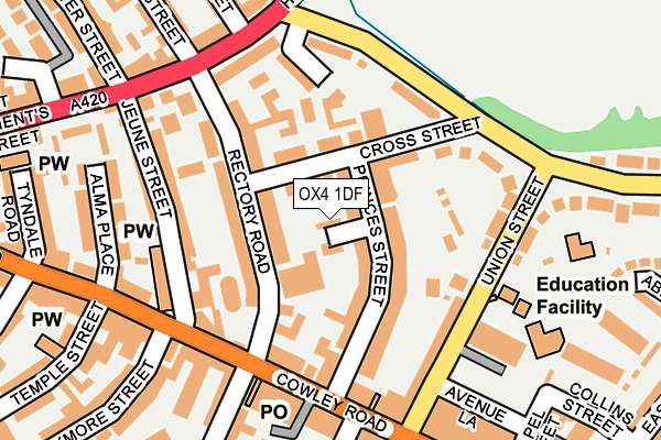 OX4 1DF map - OS OpenMap – Local (Ordnance Survey)