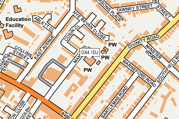 OX4 1DJ map - OS OpenMap – Local (Ordnance Survey)