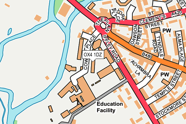 OX4 1DZ map - OS OpenMap – Local (Ordnance Survey)