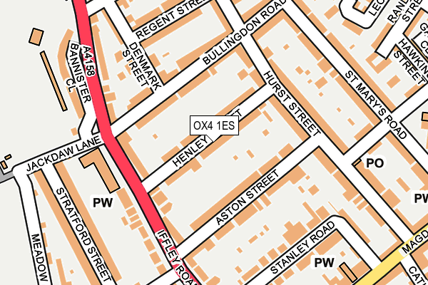 OX4 1ES map - OS OpenMap – Local (Ordnance Survey)