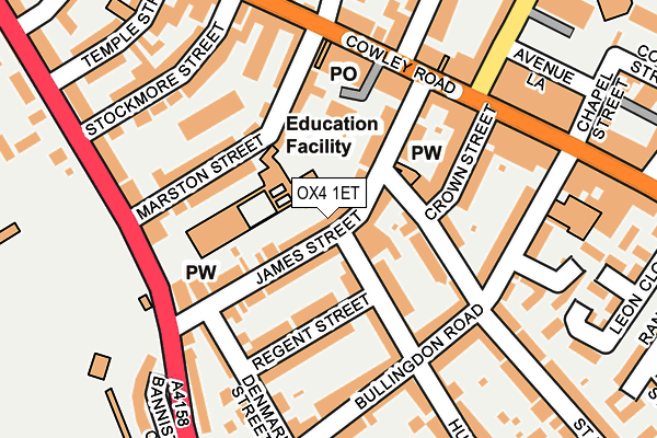 OX4 1ET map - OS OpenMap – Local (Ordnance Survey)