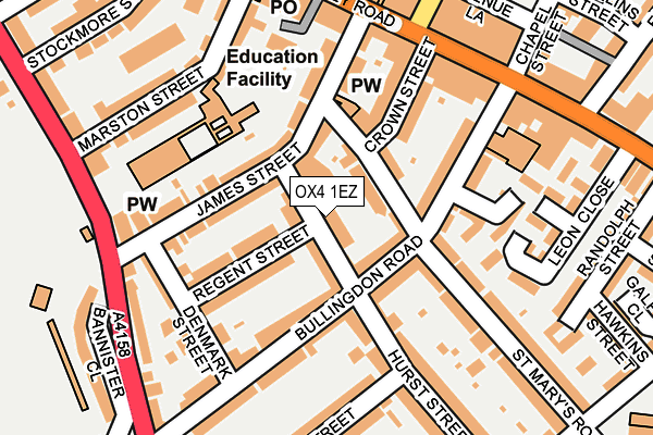 OX4 1EZ map - OS OpenMap – Local (Ordnance Survey)