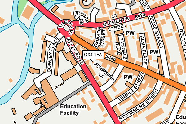 OX4 1FA map - OS OpenMap – Local (Ordnance Survey)