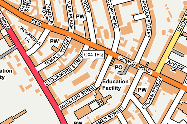 OX4 1FQ map - OS OpenMap – Local (Ordnance Survey)