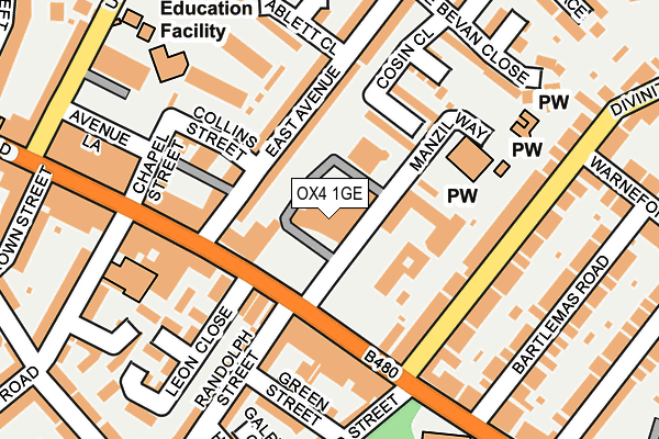 OX4 1GE map - OS OpenMap – Local (Ordnance Survey)