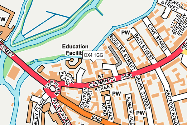 OX4 1GG map - OS OpenMap – Local (Ordnance Survey)