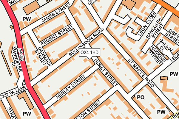 OX4 1HD map - OS OpenMap – Local (Ordnance Survey)