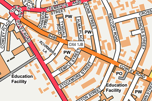 OX4 1JB map - OS OpenMap – Local (Ordnance Survey)