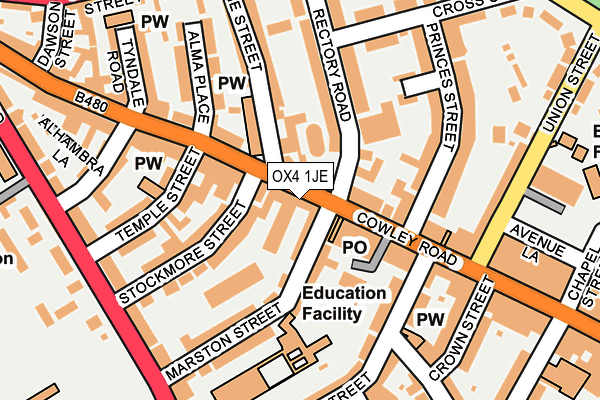 OX4 1JE map - OS OpenMap – Local (Ordnance Survey)