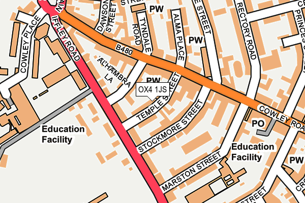 OX4 1JS map - OS OpenMap – Local (Ordnance Survey)