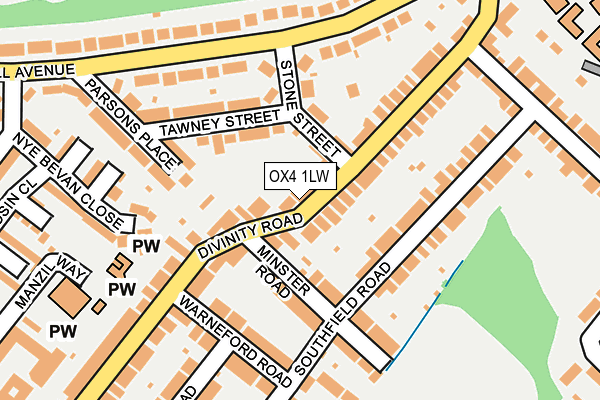 OX4 1LW map - OS OpenMap – Local (Ordnance Survey)