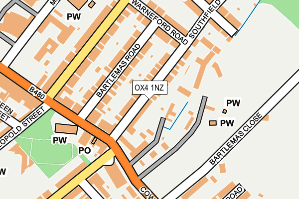 OX4 1NZ map - OS OpenMap – Local (Ordnance Survey)