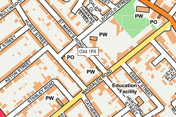 OX4 1PX map - OS OpenMap – Local (Ordnance Survey)