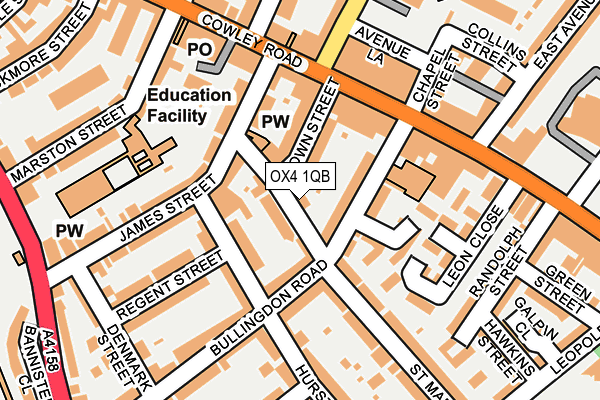 OX4 1QB map - OS OpenMap – Local (Ordnance Survey)