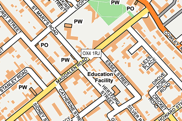 OX4 1RJ map - OS OpenMap – Local (Ordnance Survey)