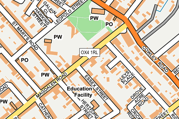 OX4 1RL map - OS OpenMap – Local (Ordnance Survey)