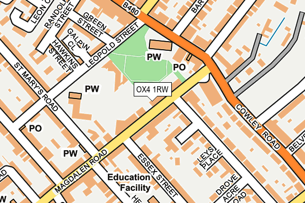 OX4 1RW map - OS OpenMap – Local (Ordnance Survey)