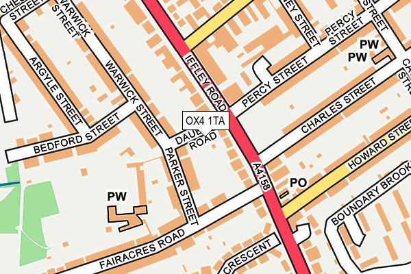 OX4 1TA map - OS OpenMap – Local (Ordnance Survey)