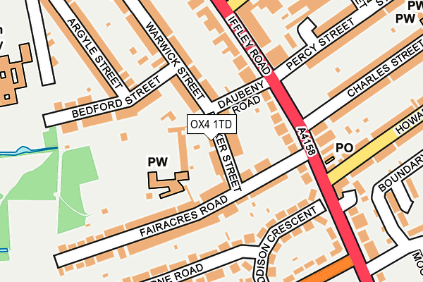 OX4 1TD map - OS OpenMap – Local (Ordnance Survey)