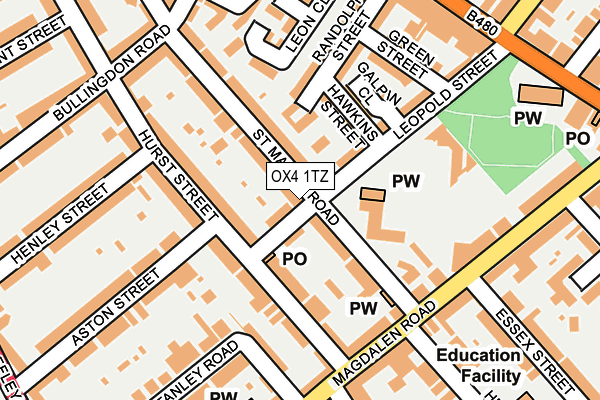 OX4 1TZ map - OS OpenMap – Local (Ordnance Survey)