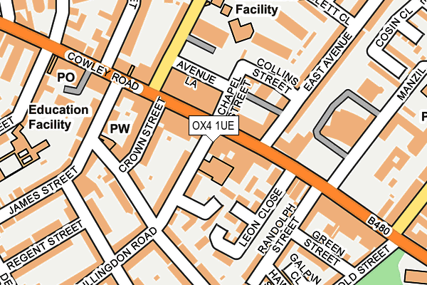 OX4 1UE map - OS OpenMap – Local (Ordnance Survey)