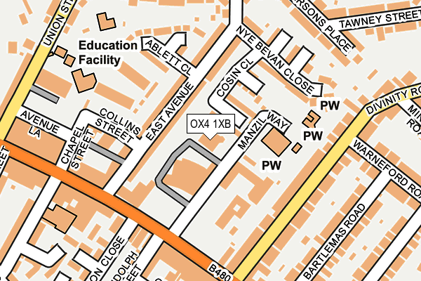 OX4 1XB map - OS OpenMap – Local (Ordnance Survey)