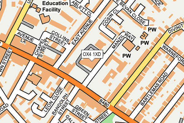 OX4 1XD map - OS OpenMap – Local (Ordnance Survey)