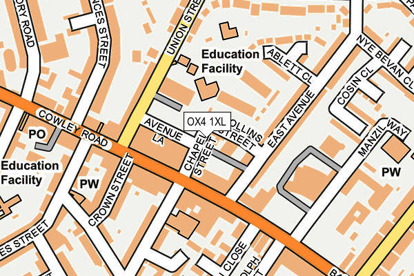 OX4 1XL map - OS OpenMap – Local (Ordnance Survey)
