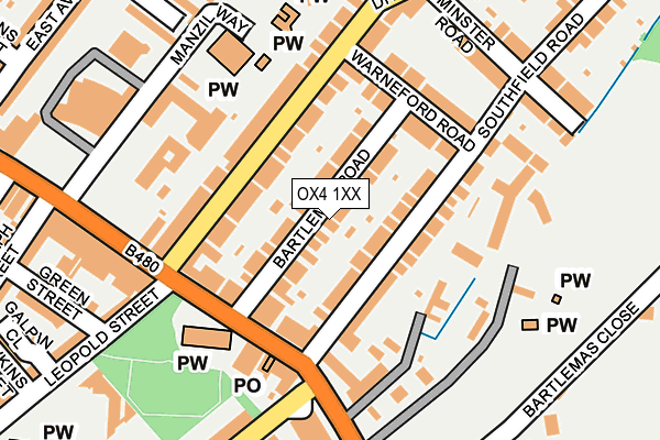 OX4 1XX map - OS OpenMap – Local (Ordnance Survey)