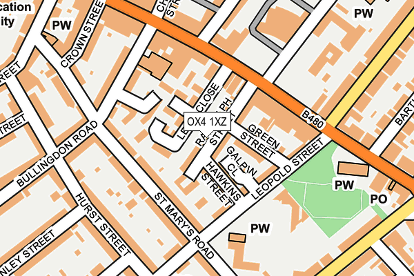 OX4 1XZ map - OS OpenMap – Local (Ordnance Survey)
