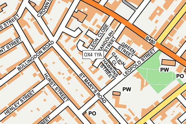 OX4 1YA map - OS OpenMap – Local (Ordnance Survey)