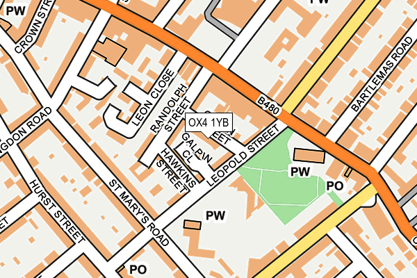 OX4 1YB map - OS OpenMap – Local (Ordnance Survey)