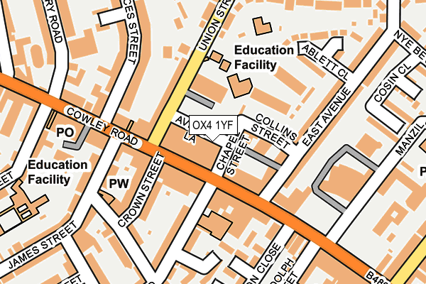 OX4 1YF map - OS OpenMap – Local (Ordnance Survey)