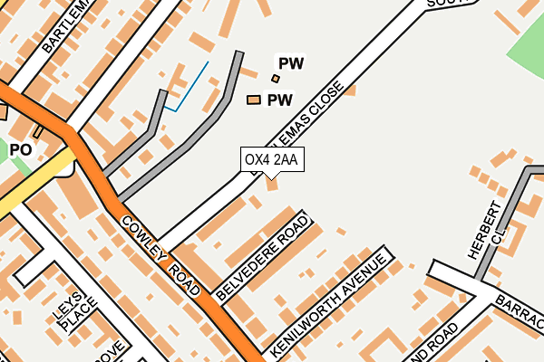 OX4 2AA map - OS OpenMap – Local (Ordnance Survey)