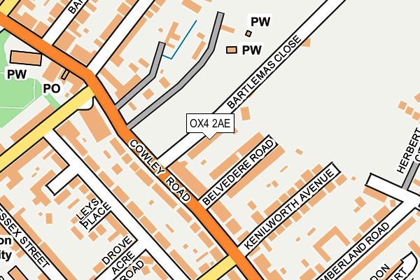 OX4 2AE map - OS OpenMap – Local (Ordnance Survey)