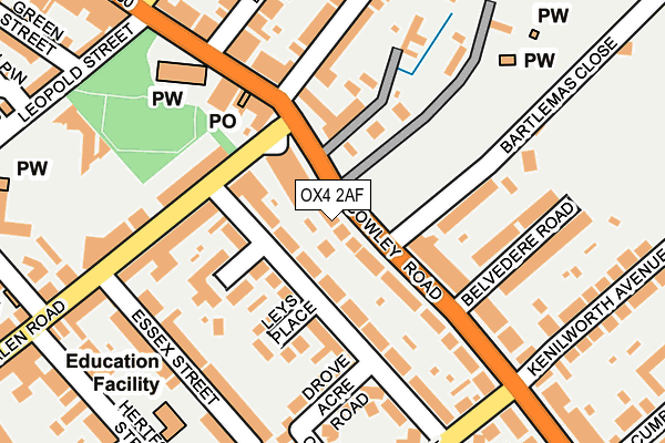 OX4 2AF map - OS OpenMap – Local (Ordnance Survey)